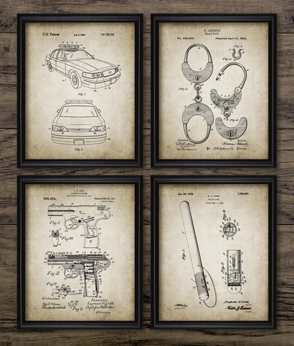 Police patent prints set 4 - police,