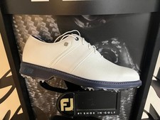FootJoy Premiere Series Packard Golf Shoes - White/Navy/Pink - Size 8
