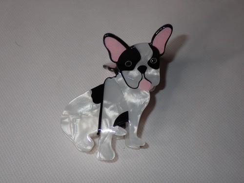 French bulldog pink linen stay - french,