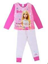 Girls Barbie Pyjamas Long Sleeved Trouser Pink Size 3-8 Years Character PJs PJ's