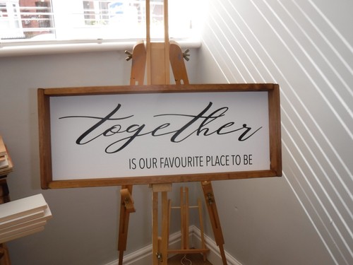 Together framed wooden sign - wooden,