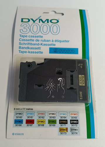 Vintage dymo label black gold - vintage,