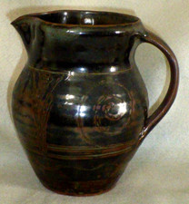 Rare Vintage Michael Obrien, Wenford Bridge Pottery Slip Glazed Jug, 1972-79