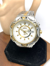 Seiko Men's Watch 5M43-0A39 Sports 100 Kinetic Day Date Two Tone Steel 40mm