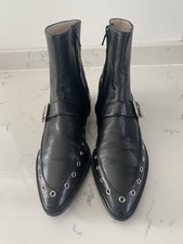 Russell & Bromley Black Leather Boots 39/6 Made In Italy
