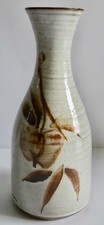 BRIGLIN STUDIO HAND-THROWN WATER/WINE CARAFE WITH AUTUMN/APPLE DESIGN 1970s RARE