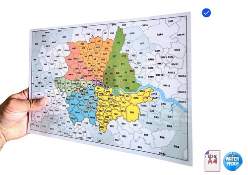London district postcode map - london,
