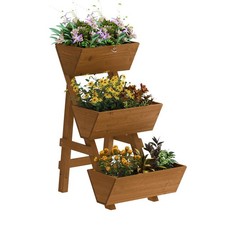 3-Tiers Wooden Raised Garden