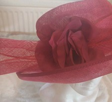 Cerise wedding hat - cerise,