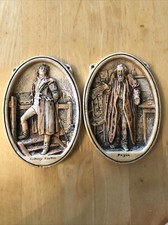 Osborne Ivorex Charles Dickens Wall Plaques X2