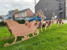 Santa sleigh reindeers - santa,