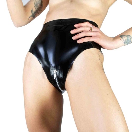 Black latex rubber - rubber, women's