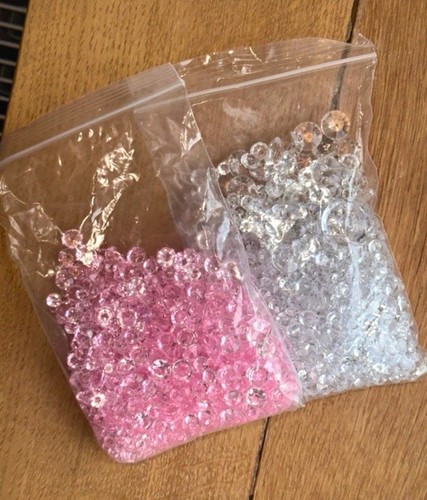 Acrylic diamonds crystals - acrylic, pink