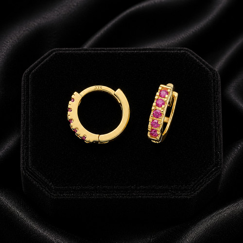 9ct yellow gold - yellow, ruby
