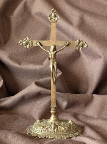 Baroque crucifix 17th bronze - 17th,
