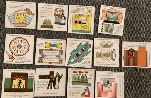 Cigarette cards cut - cards, out