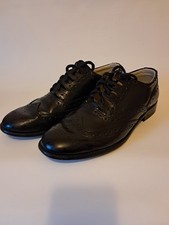Ghillie Brogues, Thistle Leather Goodyear Welted Black, Kilt Shoes UK9.5