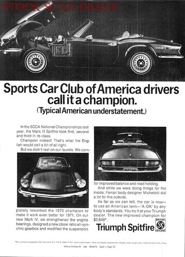 1971 advert triumph spitfire - advert,