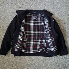 Burberrys Vintage Wool Bomber Jacket Nova Check Men's Navy Size 4 (S-M)