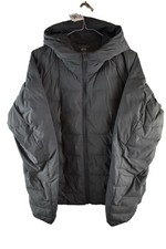 UNIQLO Puffertech Black Down Padded Jacket size M Mens Full Zip Hooded Casual