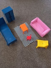 IKEA Dolls House Furniture Fits Barbie Extending Bed Wardrobe Chairs Table Sofa