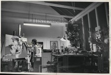 1972 Press Photo Art Studio of Brenda Fuchs-Cleveland skyline - cvo03057