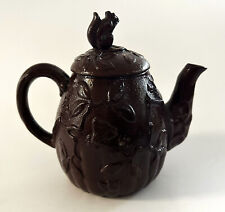 Antique Chinese Small Moulded Teapot with Squirrel Decoration  (Marked on Base)