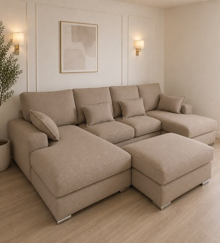 Brown shape corner sofa - brown,