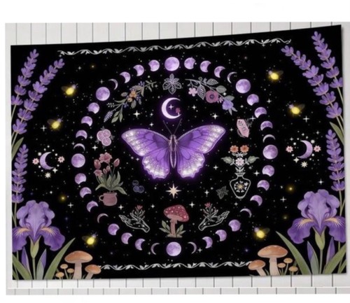 Moon phases butterfly wall - moon,