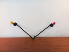 Vintage 1950s/60s Atomic Sputnik Multicoloured Wall Mounted Hooks x3 Hooks