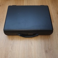 Vintage Delsey Briefcase Attaché Case Black ABS Hard Shell + Combination Locks