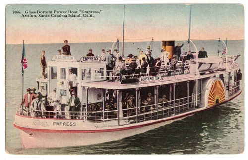 C1920 postcard glass bottom - postcard:,