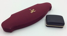 VINTAGE 1950’S RED AND GOLD LOTUS DE LUXE PEARL BOX PLUS A BLACK CUFFLINK BOX