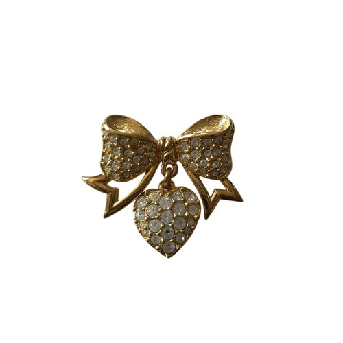 Swarovski crystal brooch - crystal, bow