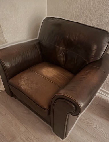 Brown real leather single - brown,