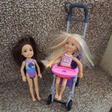 Barbie Skipper Doll Babysitters Baby Toddler Pushchair & 2 dolls