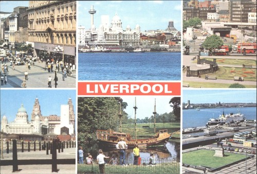 Liverpool multi view - multi-view, postcard