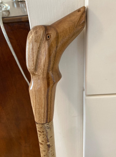 Hand carved wood - dog,