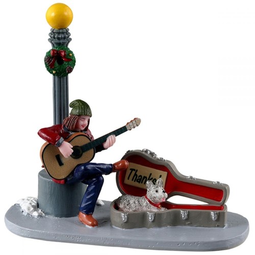 Lemax downtown busker girl - downtown,