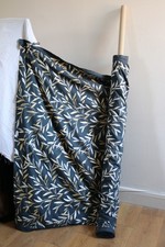 Roll Of Beautiful Navy Blue Fabric With Gold & Silver Tonal Embroidered Leaves