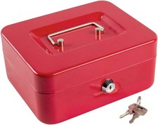 Metal Cash Box Money Bank Deposit Steel Tin Security Safe Petty Key Lockable