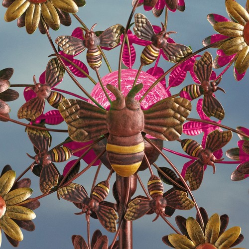 Solar flower bee crackle - flower,
