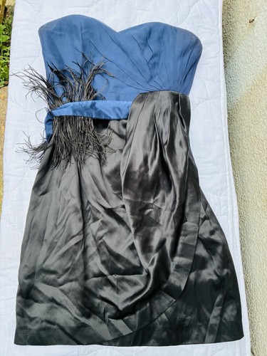 Y2k blue satin strapless coast - y2k,