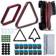 23Pcs Pool Rack with Pool Table Brush Kit, Billiards Triangle for 2-1/4" Ball...