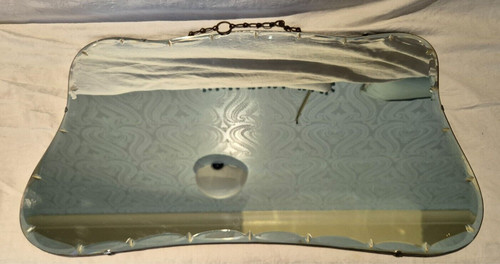 Vintage bevelled glass mirror - bevelled,