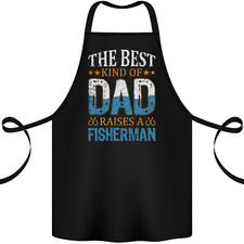 Father's Day Fishing Dad & Son Fisherman Cotton Apron 100% Organic
