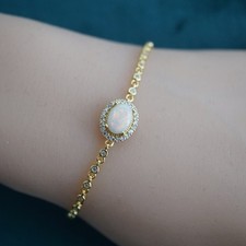 Crystal Opal Bracelet 18k Gold