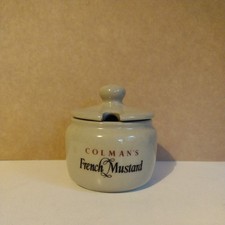 VINTAGE COLMANS MUSTARD POT, BOURNE DENBY, BROWN, RETRO KITCHEN COTTAGE