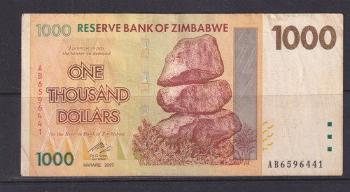 Zimbabwe 2007 1000 dollars - -,