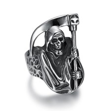 Mens Biker Goth Death Skull